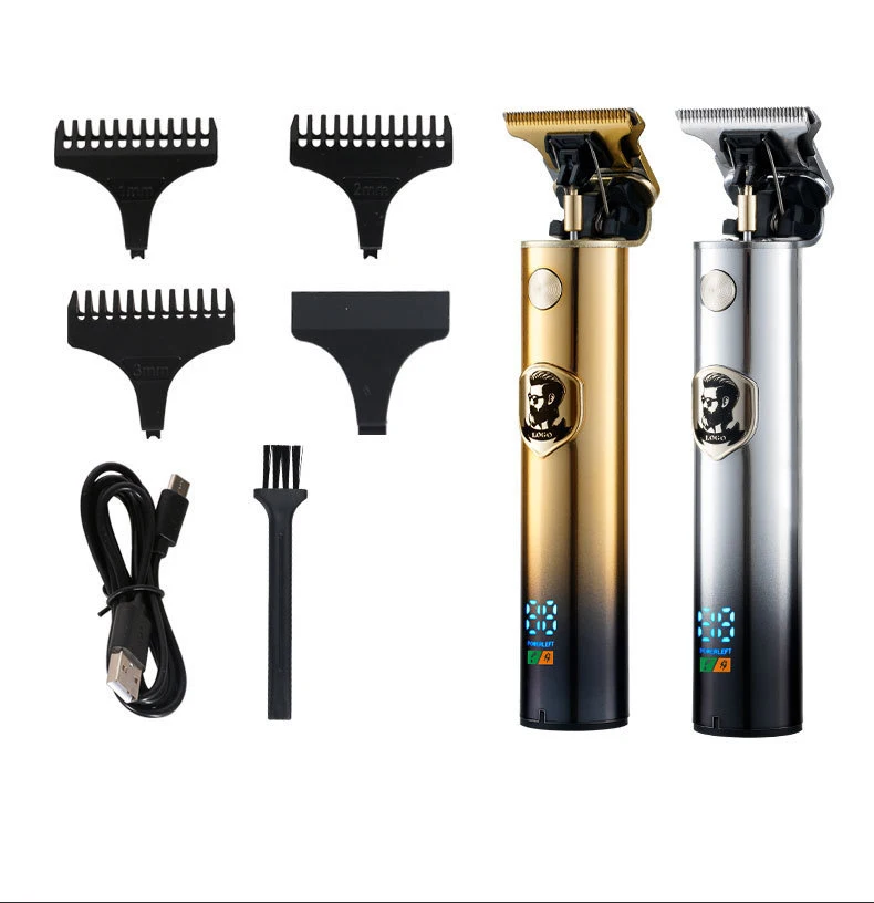 

Electric Hair Clipper LCD digital display 1000mAh Lithium Battery Retro Carving Oil Head Electric Clipper USB Charging