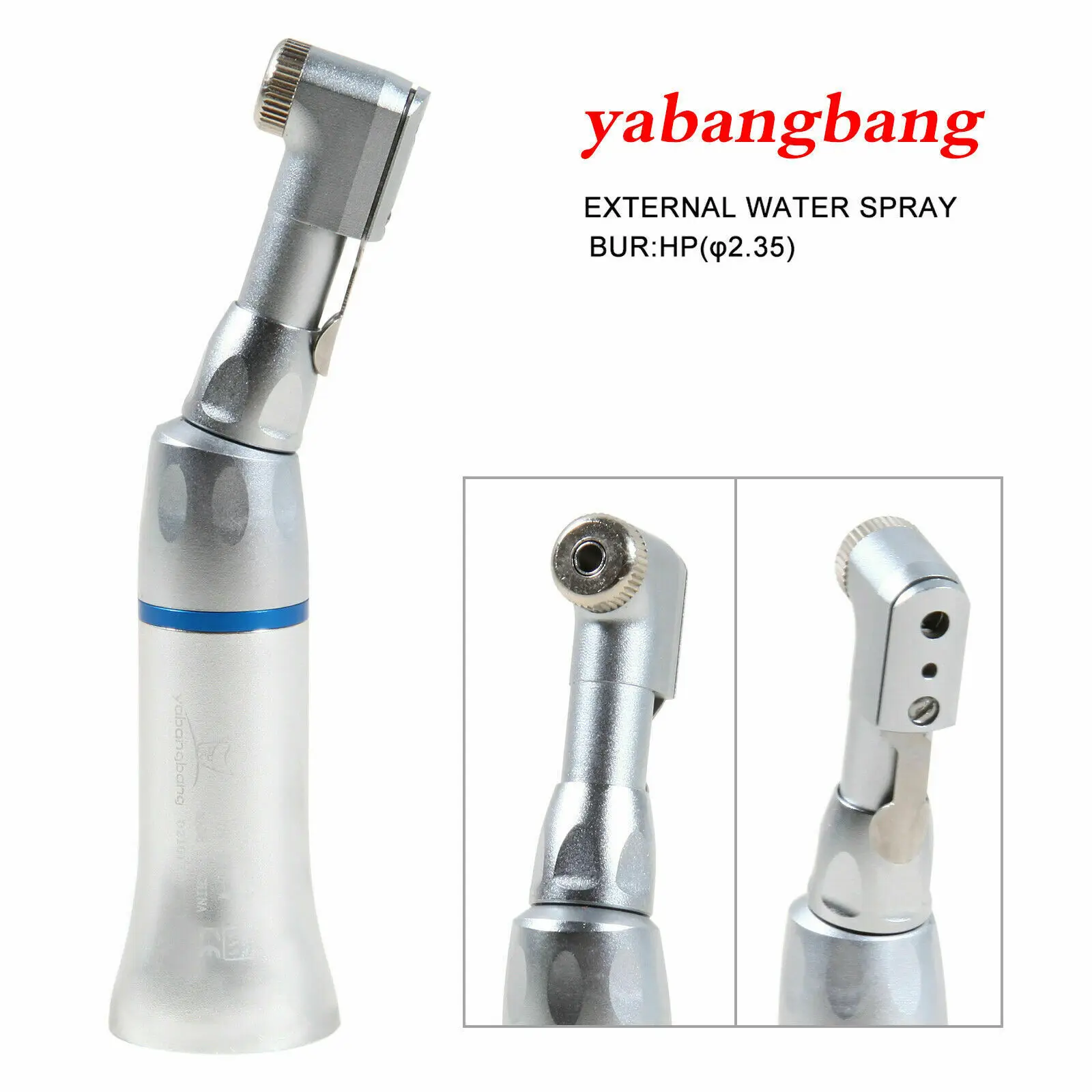 

Dental Latch type Contra Angle Handpiece External Water Spary Slow Low Speed Fit E-type motors Blue Ring