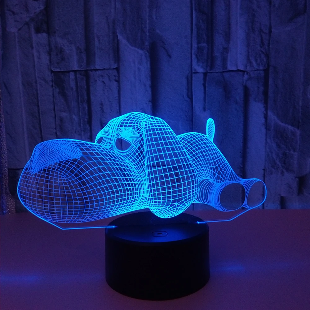 Cute Labrador Dog Lamp 3D Night Light Kids Toy LED Touch Table Lamp 7 Colors Flashing LED Light Christmas Decoration Drop Ship