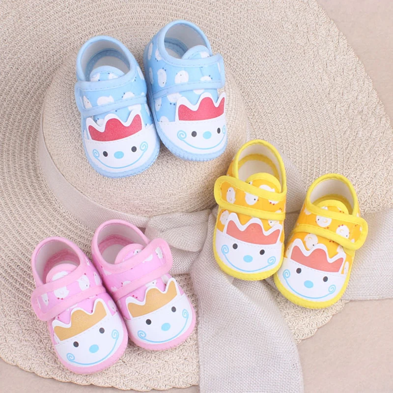 Cartoon Pink Newborn Baby Girl Boy Shoes Cotton Toddler Anti-slip Shoes Soft Sole Baby First Walk zapatos 2023 Spring