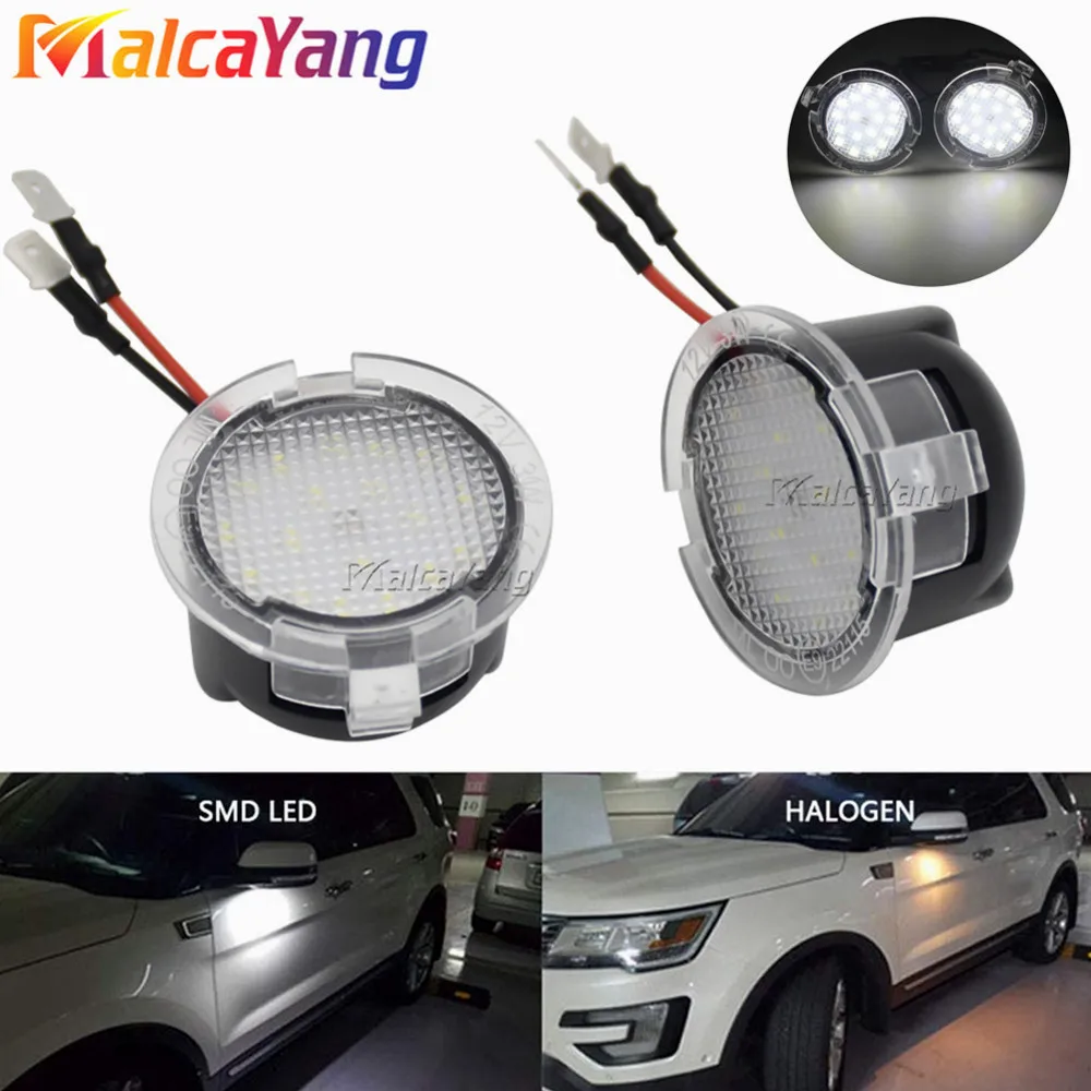 Under Side Mirror Puddle Lights For Ford F150 Raptor Edge Explorer Flex Fusion Lincoln Navigator Mark LT MKX, etc 12V