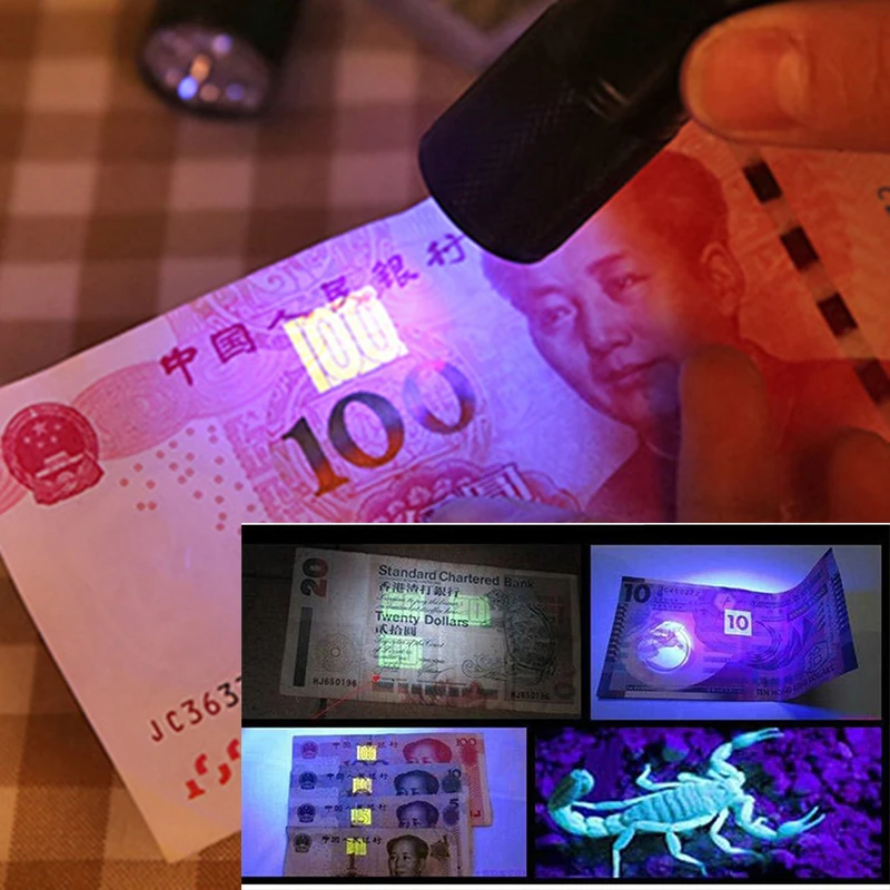 UV Flashlight Black Light 9 12 21 51 LED 395 nm Ultraviolet Torch Blacklight Detector for Dry Pets Urine&Pet Stains Bed Bug