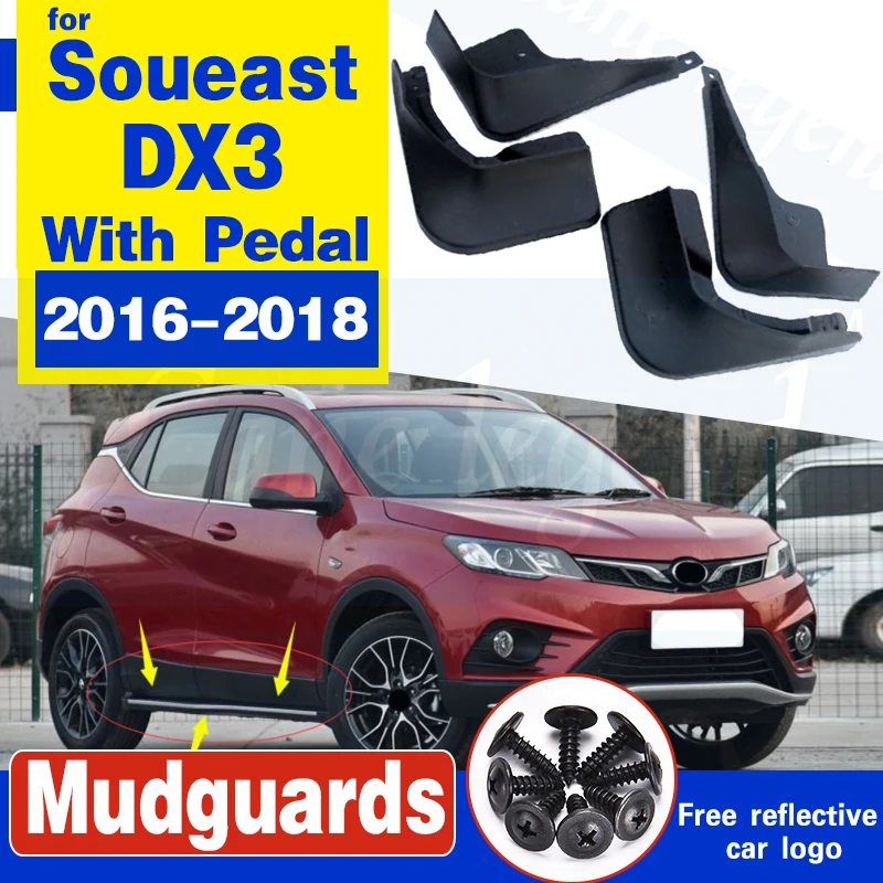 Set Molded Mud Flaps For Soueast DX3 2016 2017 2018 Mudflap Splash Guards Mudguard Fender Front Rear 2016 2017 2018