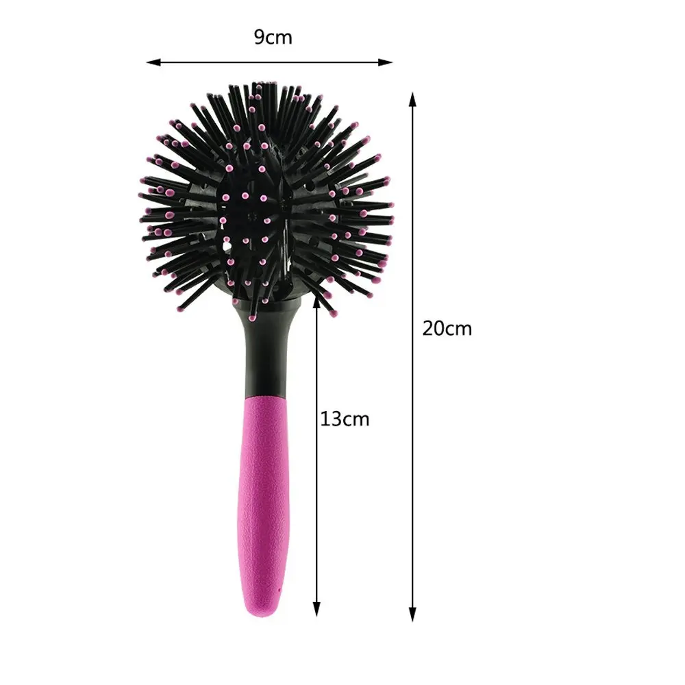 Cepillo de pelo mágico para mujer, peine redondo 3D, Bola de 360 grados, peine de masaje, herramientas de peinado, salón de peluquería