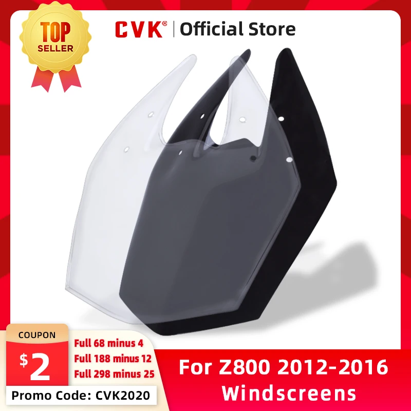 CVK Motorcycle Windshield Spoiler Windscreen Air Wind Deflector For KAWASAKI Z800 2013 2014 2015 2016 Protector Double Bubble