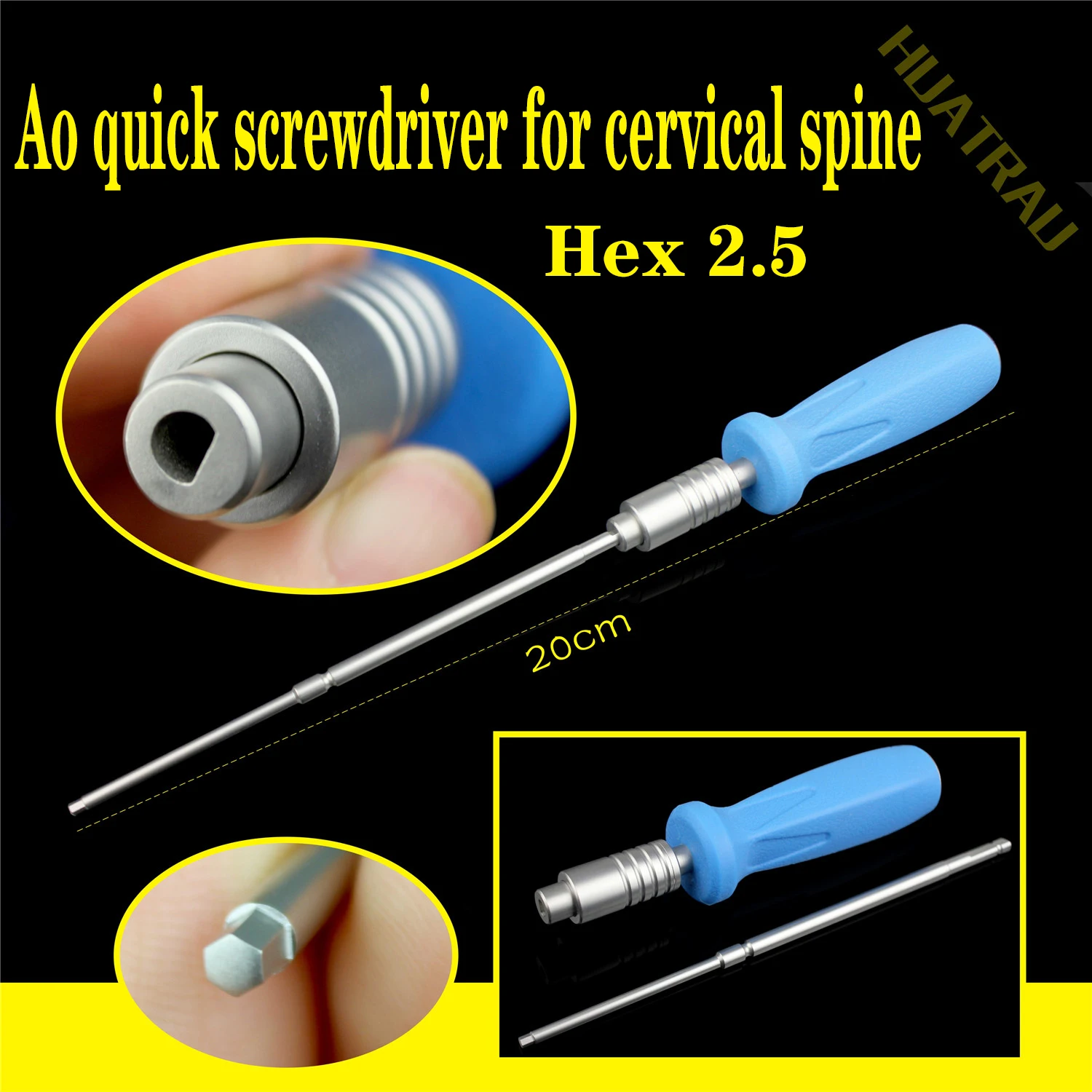 Orthopaedic instrument medical cervical universal pedicle screw driver seal cap Ao quick assembly lengthening screwdriver hex AO