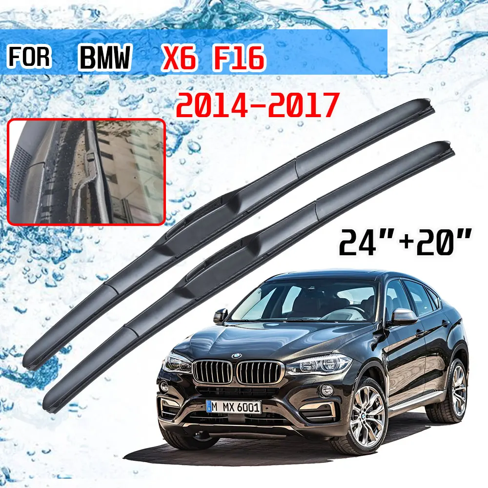 For BMW X6 F16 2014 2015 2016 2017 Accessories Front Car Windshield Windscreen Wiper Blade Brushes Cutter U Type  J Hook