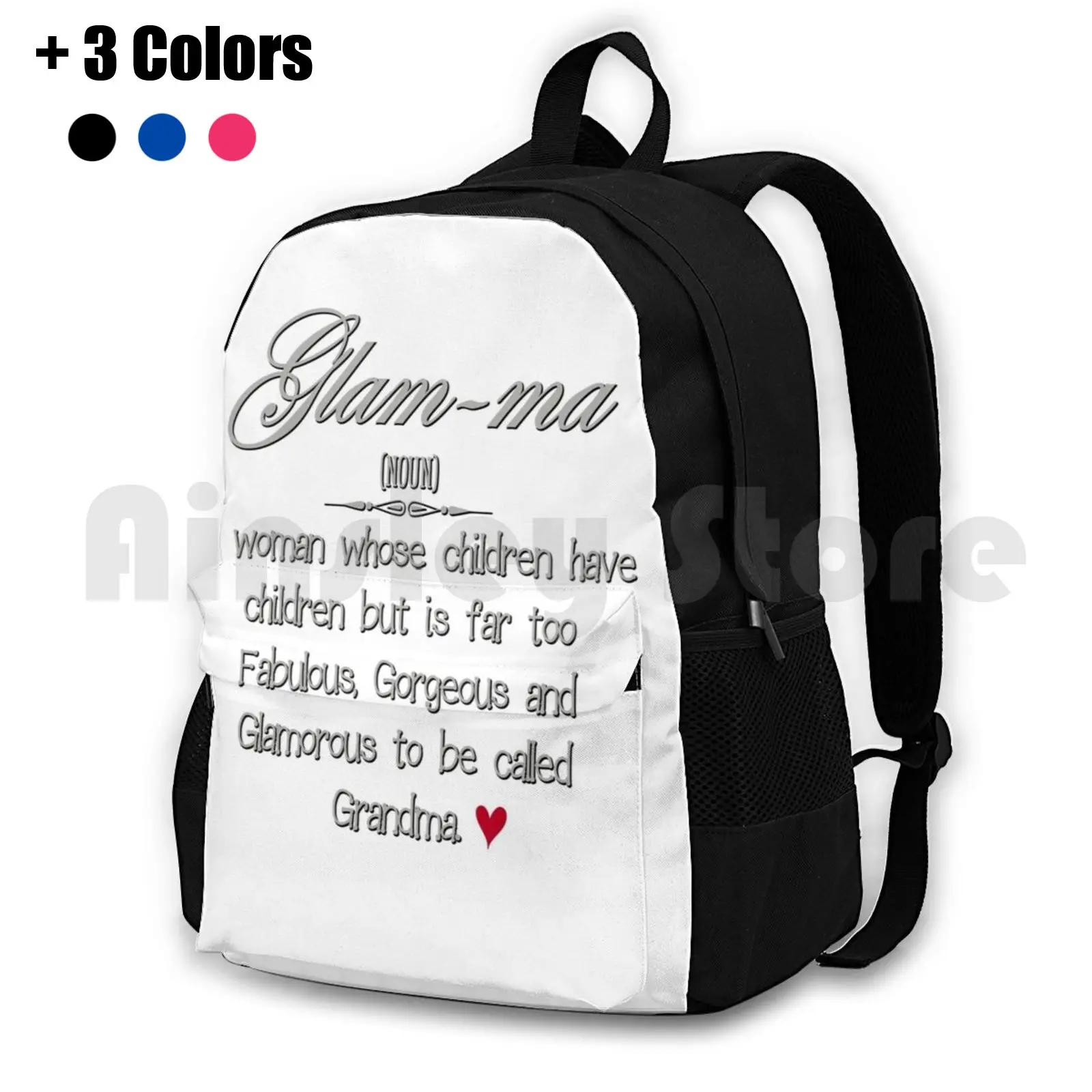 Glam-Ma Outdoor Hiking Backpack Waterproof Camping Travel Glam Ma Grammy Grandmother Grandma Granny Nana Fabulous