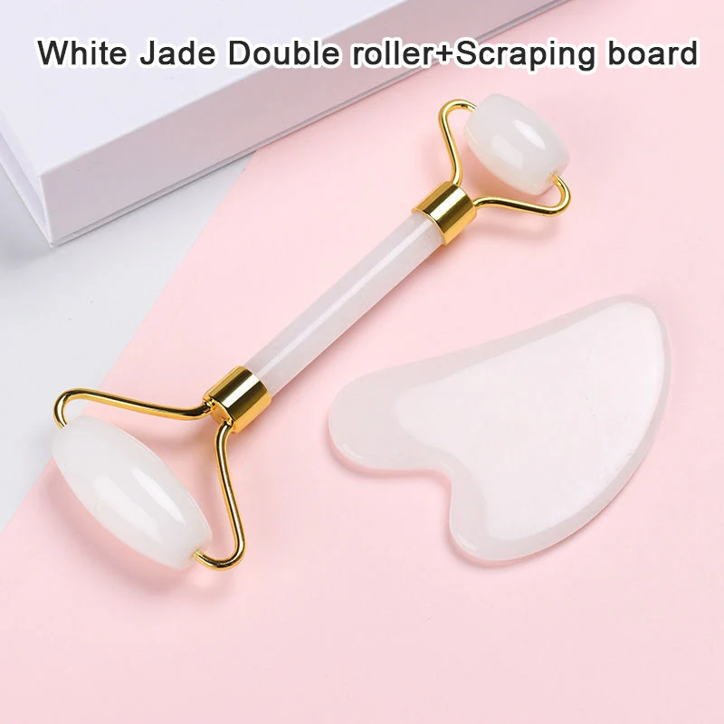 

Face Massage Jade Roller Rose Quartz Natural Stone Crystal Slimmer Lift Wrinkle Double Chin Remover Beauty Care Slimming Tools