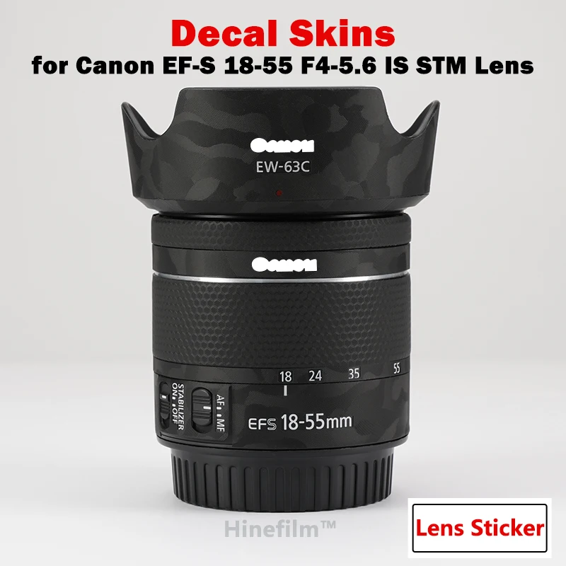 

1855 / 18-55STM Lens Skin Protective Film for Canon EF-S 18-55 F4-5.6 IS STM Lens Premium Decal Skin Cover Case