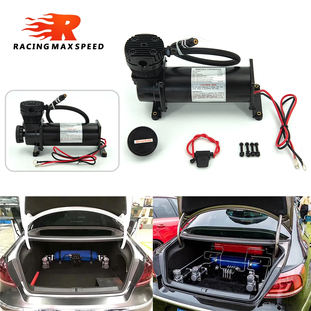 2pcs Universal DC 12V 480c MAXPOWER 200 PSI OUTLET 3/8 or 1/4  car  air suspension compressure/ Pump