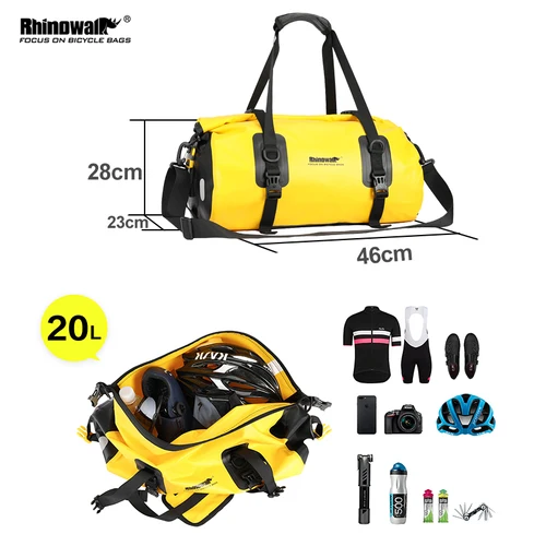 Imagen 2 del producto Rhinowalk-bolsa impermeable para bicicleta, bolsa multifuncional de 20L para ciclismo, accesorios para bicicleta bien diseñados
