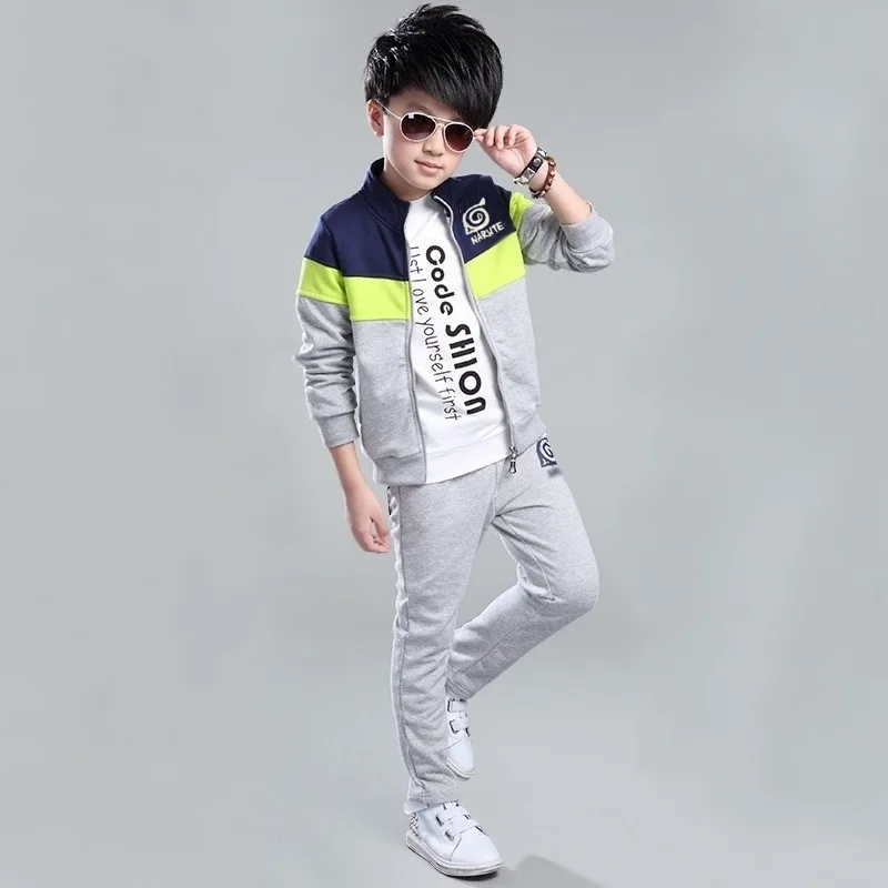 Boys Clothing Sets Spring Autumn Fashion Hoodie Jackets + Pants Sports Children’s Clothes Kids Tracksuit Teen 4 6 8 10 12 Years