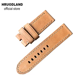 Handmade khaki Leather Watch Band Wrist Strap 26mm Smart Watch Strap Watches Accessories Universal replacement strap