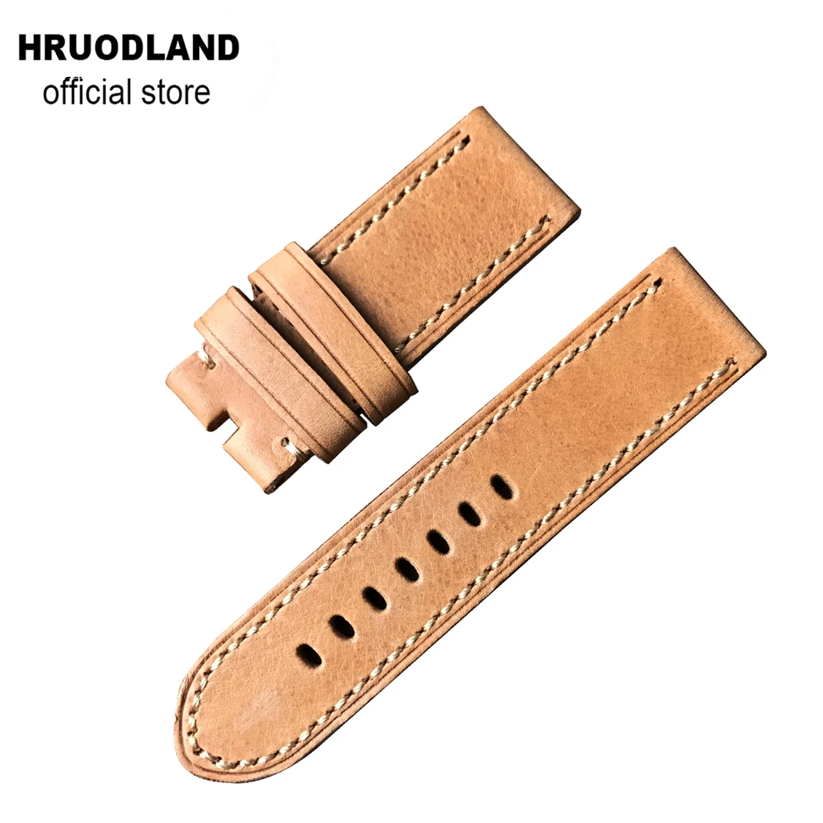 Handmade khaki Leather Watch Band Wrist Strap 26mm Smart Watch Strap Watches Accessories Universal replacement strap