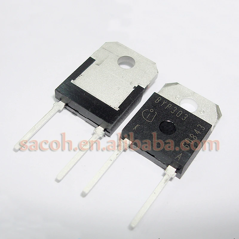 BYP303 o BYP302 o BYP301 o BYP300 a-218 40A 1200V, Diodo epitaxial de recuperación rápida, 10 Uds.