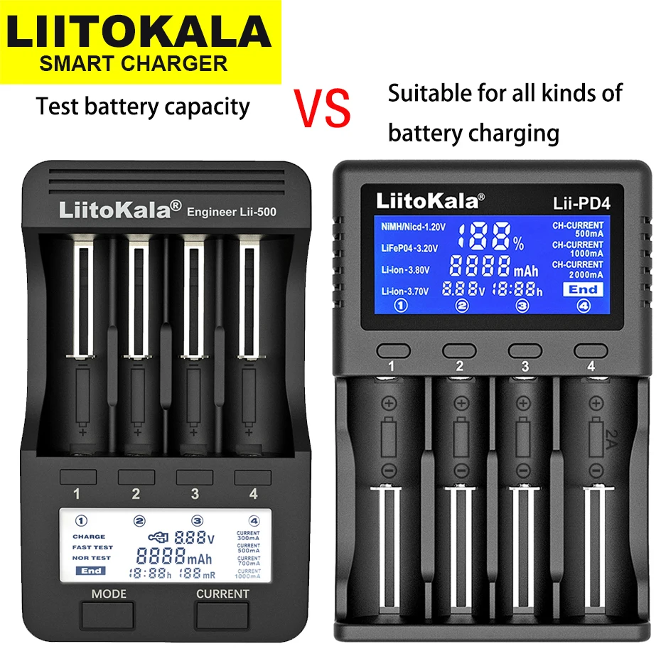 LiitoKala Lii-S8 Lii-600 Lii-M4 Lii500 Lii-PD4 Lii402 Lii202 inteligentna ładowarka do 18650 26650 21700 AA AAA litowo-jonowa bateria NiMH