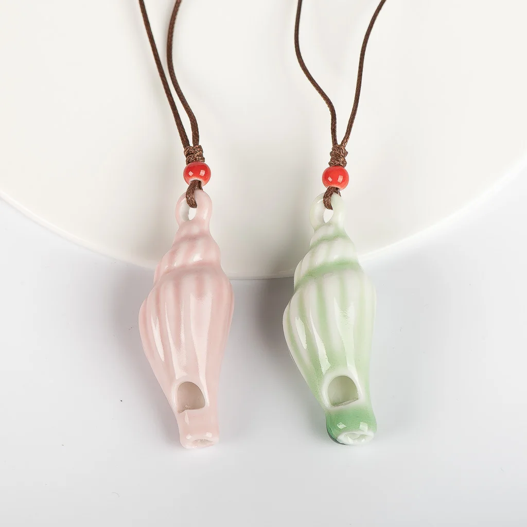 Ceramic Conch Whistle Pendant Gifts For Children #KY422