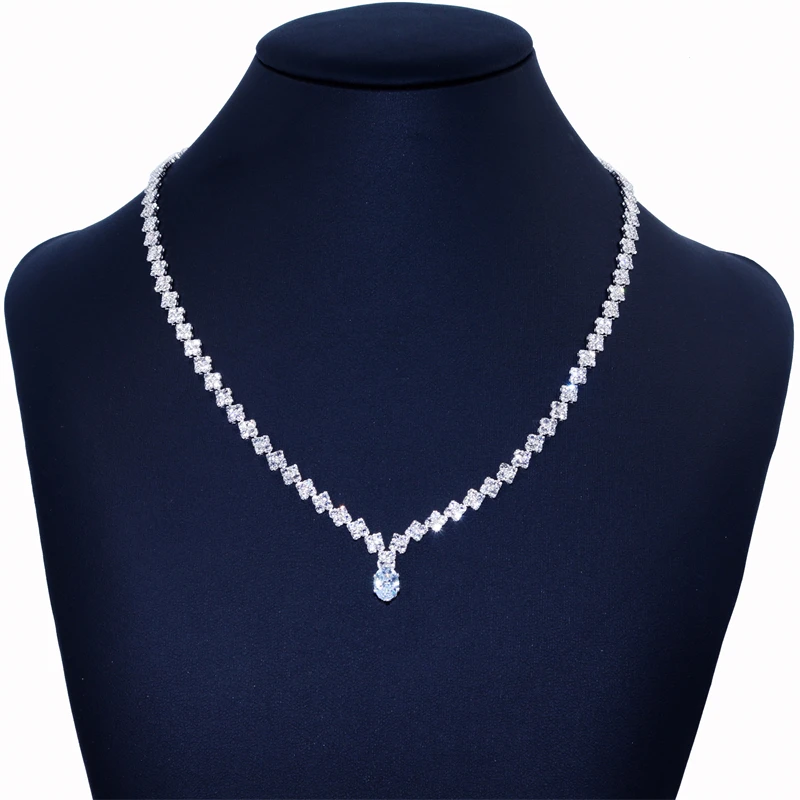 2021 Fashion Dazzling Crystal Choker Necklace Rhinestone Chain Silver Color Simple Clavicle Necklace Korean Jewelry