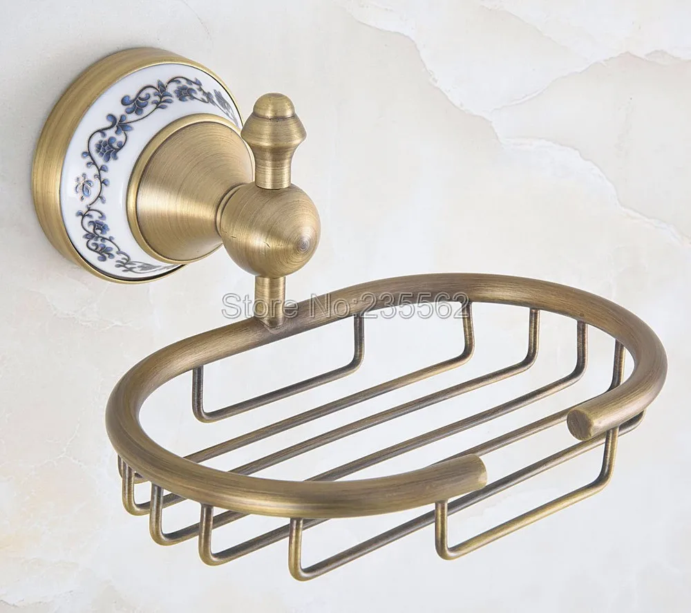 Antique Brass Wall Mount Soap Dish, Bathroom Shower Soap Holder, Soap Dish Storage Basket Lba777