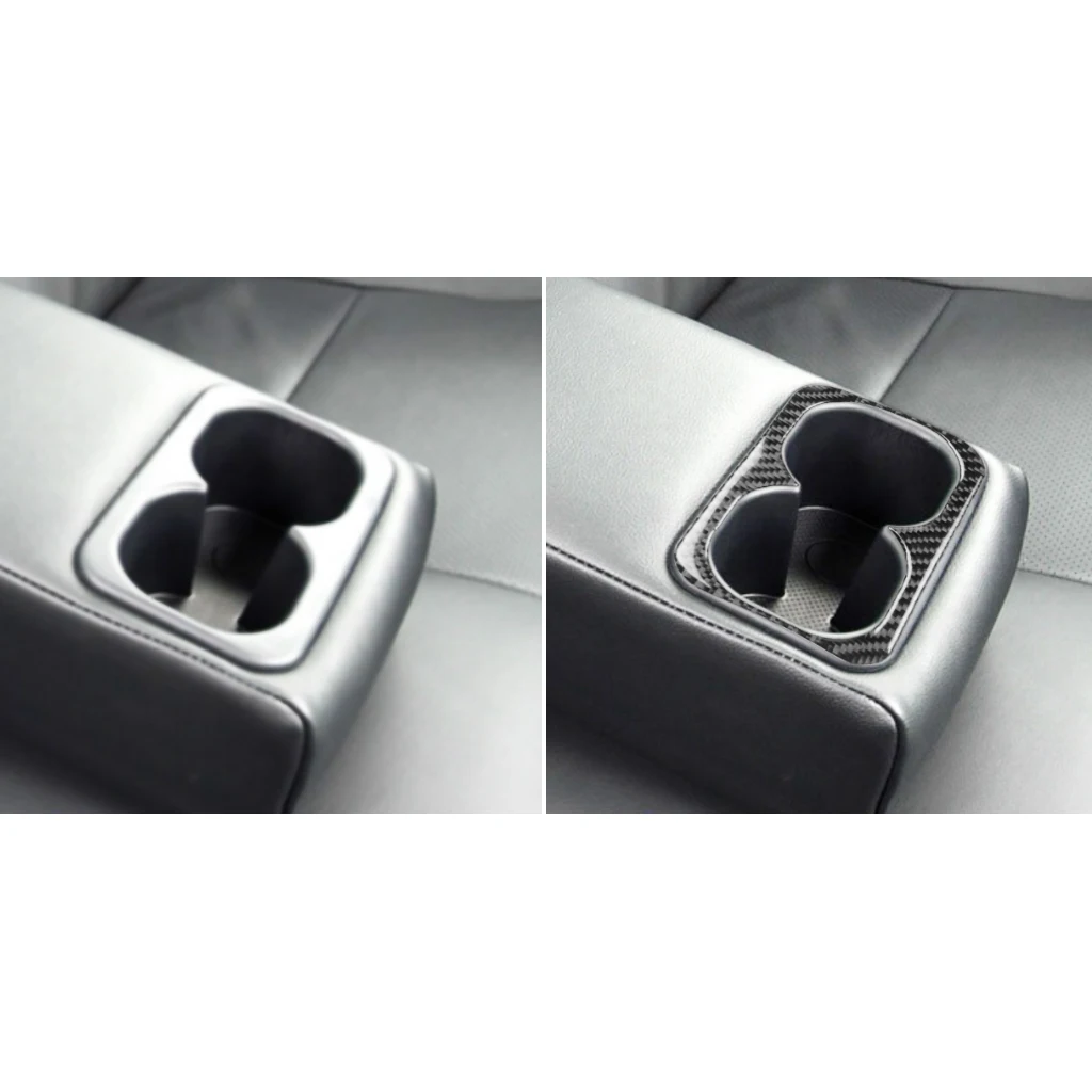 For Mitsubishi Lancer EVO X MR 2008-2015 Rear Seats Cup Holder Armrest Frame Carbon Fiber Sticker Trim Vehicle Car Accessories