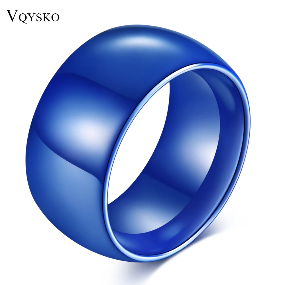 Vqysko wysokiej jakości 8mm polerowane niebieskie ceramiczne obrączki dla kobiet mężczyzn biżuteria modne prezenty akcesoria pierścionkowe dostępne