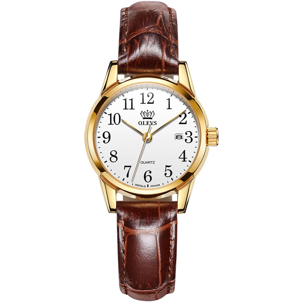 Women's Ultrathin Quartz Watch with Leather Strap