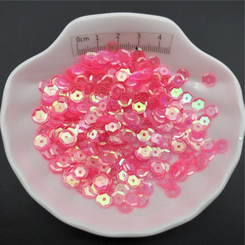 10g 6mm Tranparent Color Cup PVC Sequins Glitter Paillettes For Clothes,Hat,Shoes.Kids DIY.Crafts Handmade Accessory Wholesale