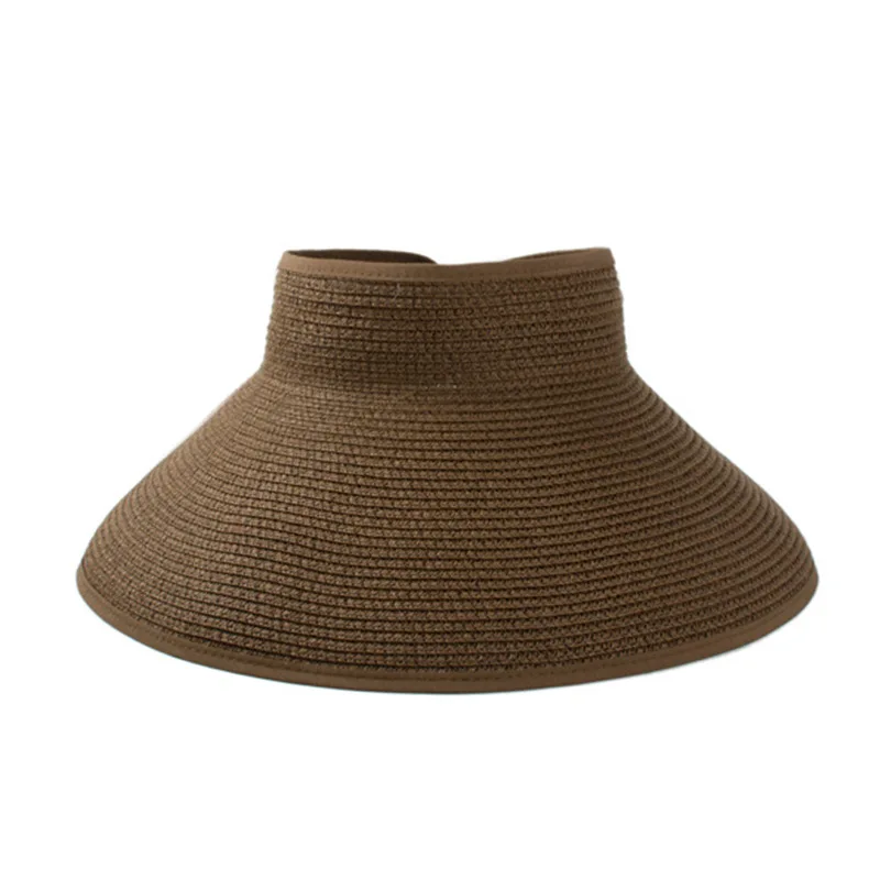 Sombrero de paja plegable para mujer, sombrilla de playa con protección UV, Panamá, verano, 2021