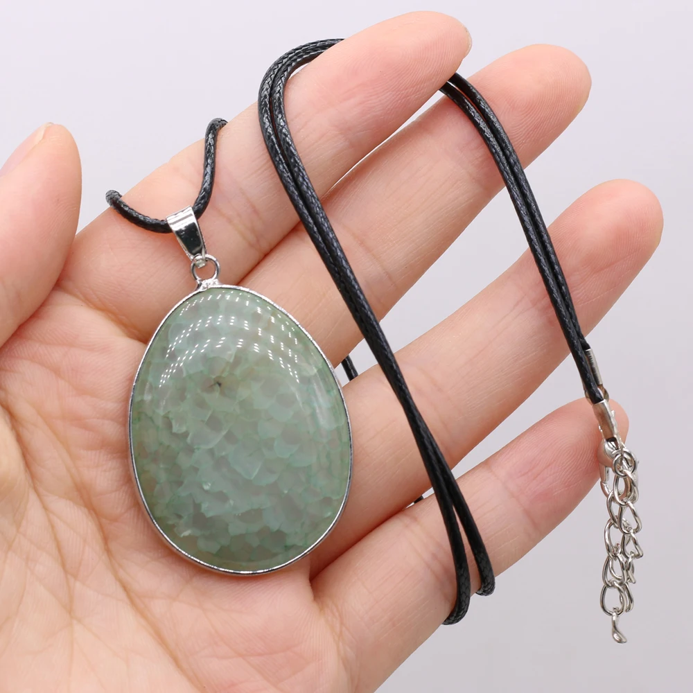 5PCS Wholesale Drop Water Shape Natural Stone Agate Pendant Necklace ForJewelry MakingDIY Necklaces Accessory Charm Gift