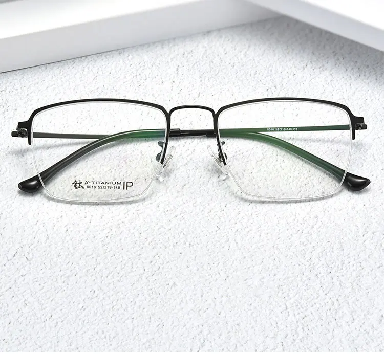 Beta Titan Rahmen Brille Halb Rand Brillen Männer Stil Rechteck Brillen Myopie Brillen Neue Ankunft – Detail 1