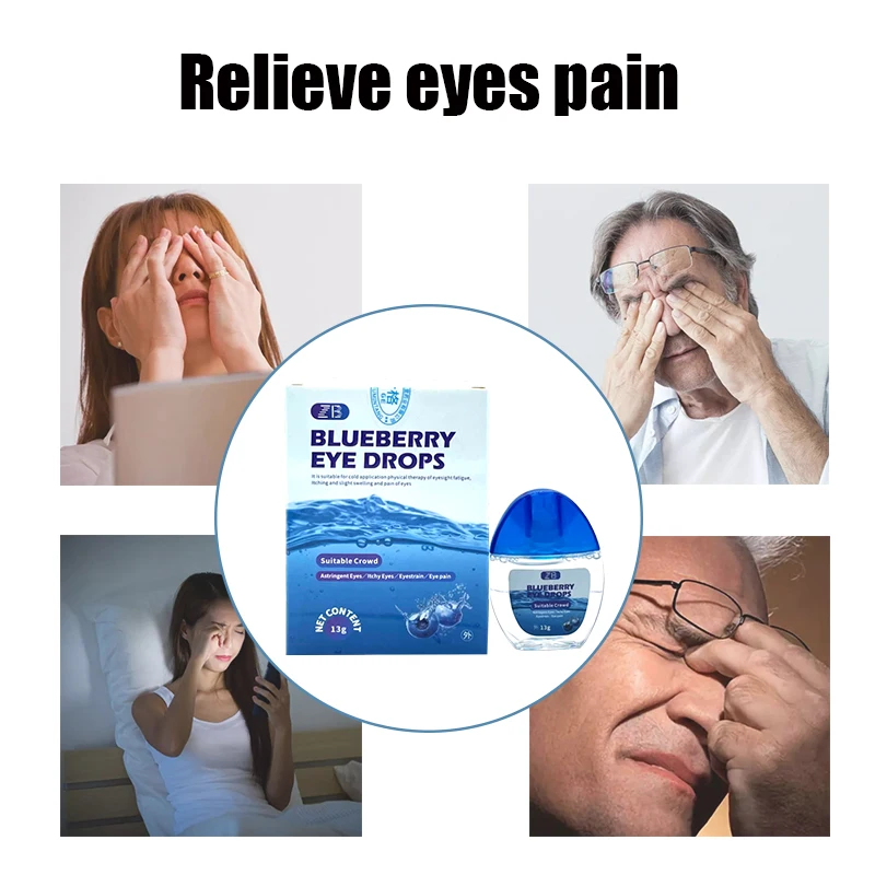 Blueberry Eye Drop Relieves Red Eyes Discomfort Blurred Vision Dry Itchy Eyes Clean Detox Care Dressing