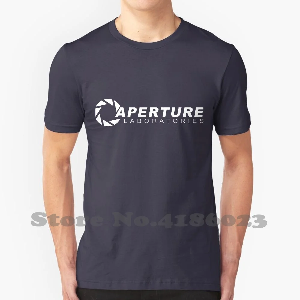 Aperture 100% Cotton T-Shirt Aperture Aperture Science Aperture Labs Half Life 2 Half Life 3 Portal 2 Gaming Cake Is A Lie