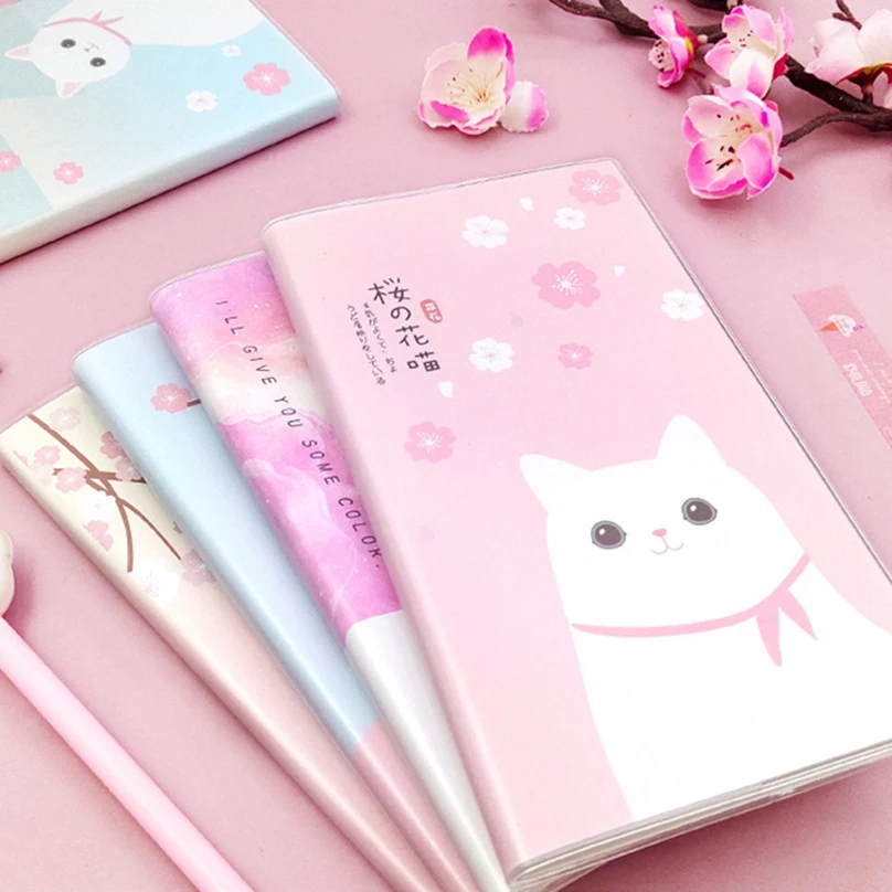 Kawaii Notebook Stationery Journal A6 Office Accessories PVC Cover Blank Page Diary Cuaderno Libretas School Supplies Notebooks