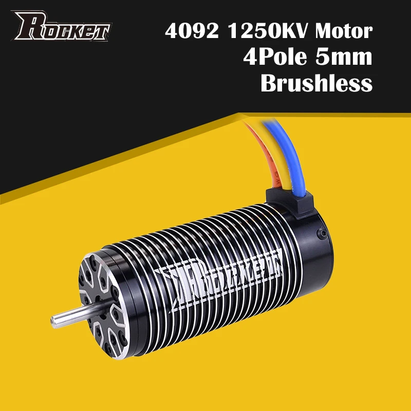 High Quality Rocket RC Car Accessories 4092 1250KV 4Pole 5mm Sensorless Brushless Motor with Heat Sink