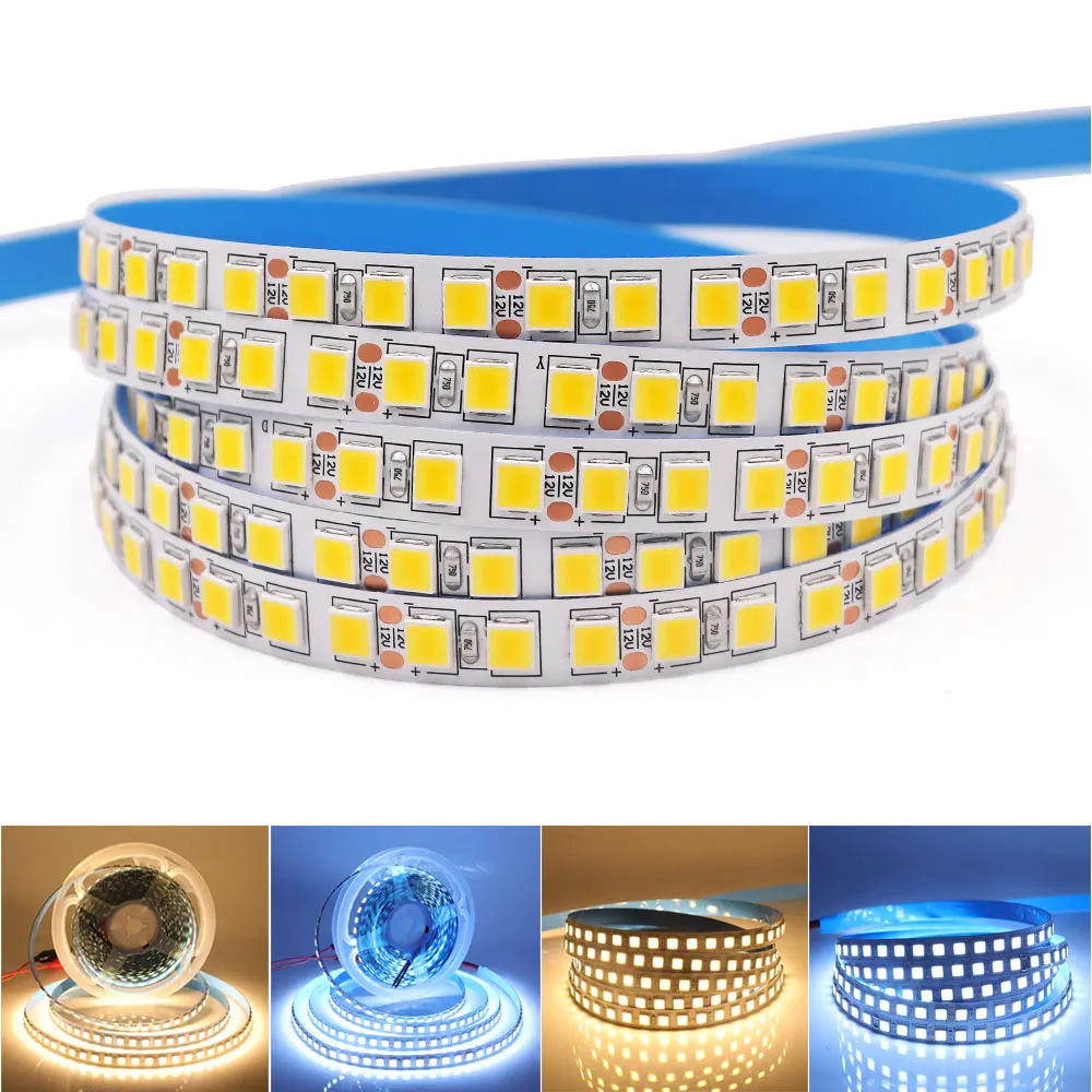 12V 24V LED Strip Flexible Light LED Tape SMD 5054 2835 Led Light Strips 5M 5050 4040 Waterproof Led Ribbon White/Warm White