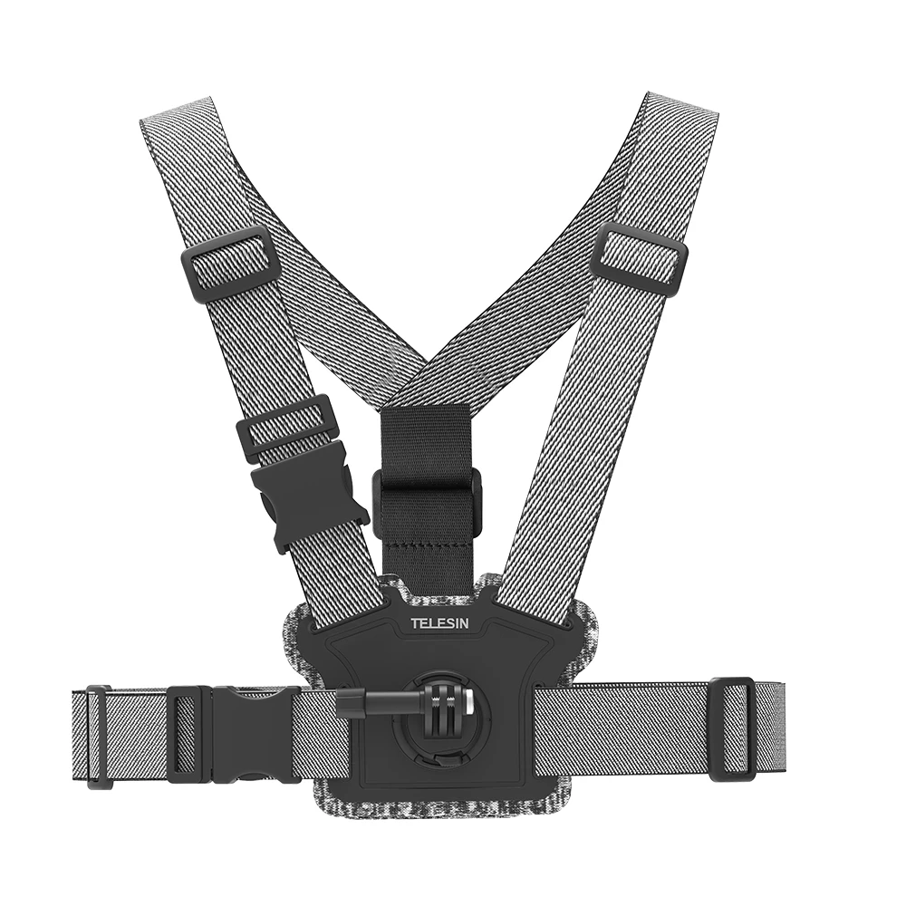 TELESIN Head Chest Strap Double Mount Skidproof Strong Elasticity Adjustment for GoPro 13 12 11 DJI Action 4 Insta360 Accessory