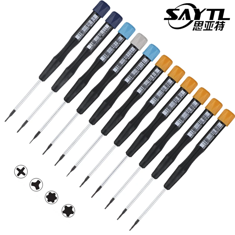 

SAYTL Precision Screwdriver For Phone Tablet PC Opening Repair Tool Set 0.5 Y-Type 0.5 0.8 Pentalobe 1.2 1.5 Phillips T2 T5 Trox