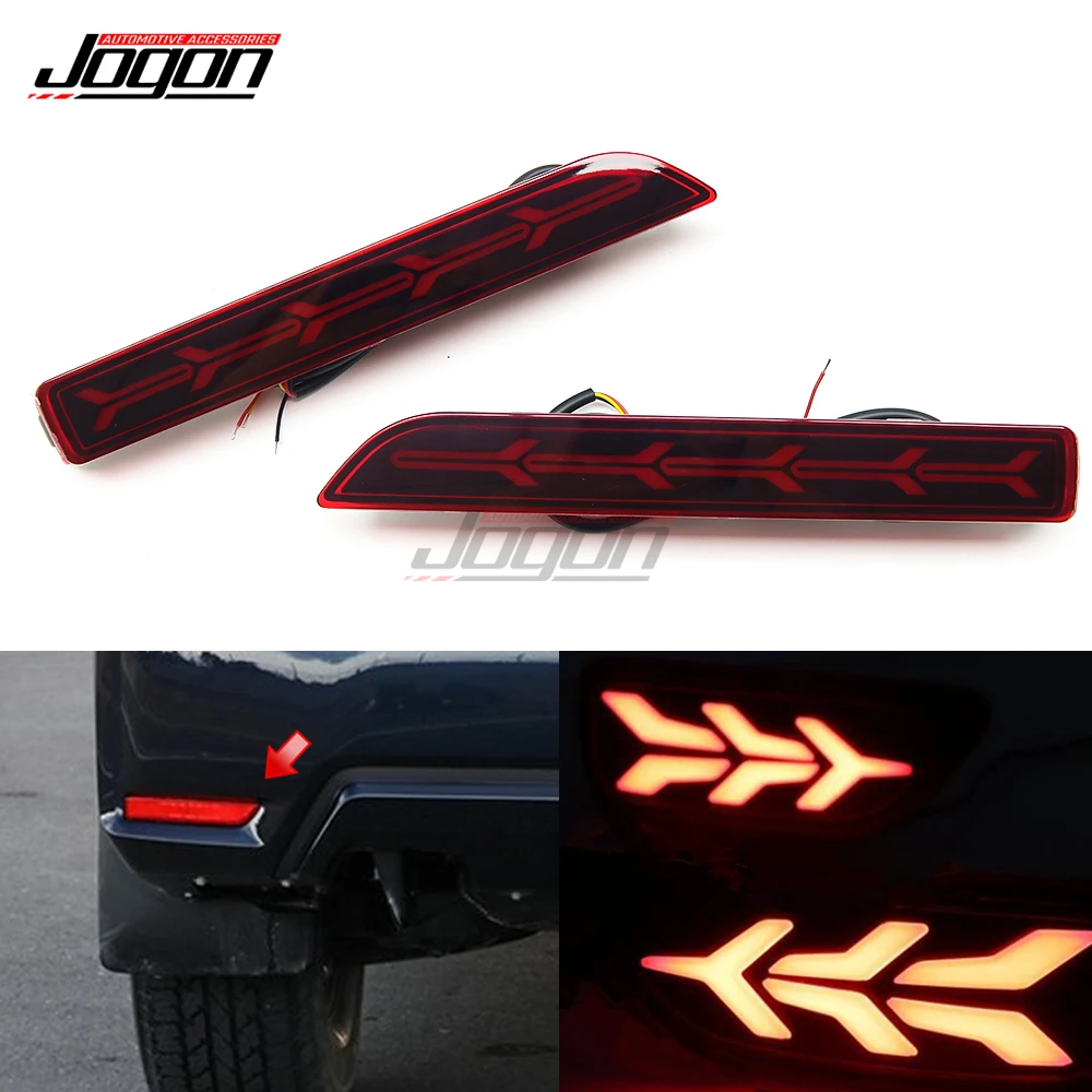 

2pcs Dynamic Turn Signal Light LED Tail Rear Bumper Reflector Brakelight Brake Fog Lamp For Nissan Patrol Y62 2020 2021