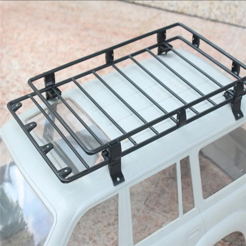 Metal Roof Top Storage Luggage Rack Exterior Carrier for Wrangler Pajero 1/10 RC Car Crawler LC80 313 Simulation Luggage Rack