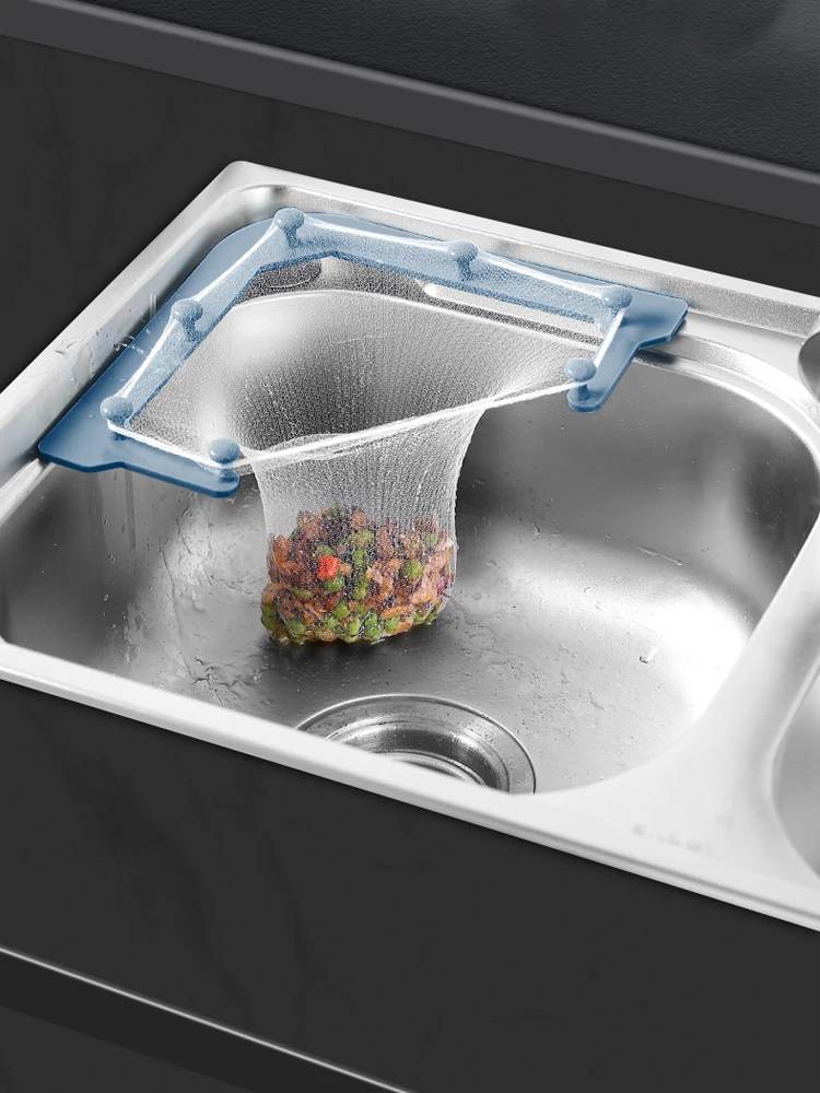 Dissipador de cozinha triangular filtro malha saco não-limpo descartável dreno rack sobras sopa resíduos de alimentos escorredor pia acessórios