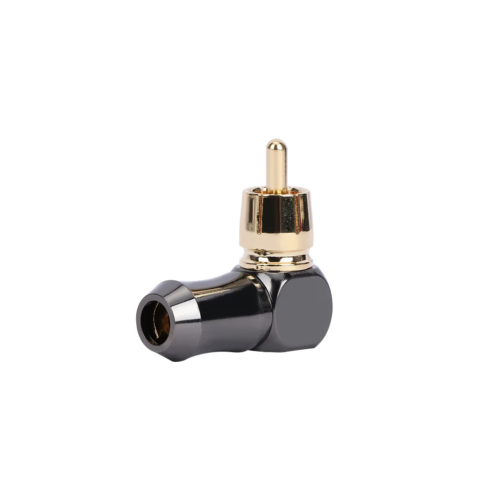 RCA Right Angle 90 Degree Male Plug 6.0mm Audio Video Connector Soldering Adapter