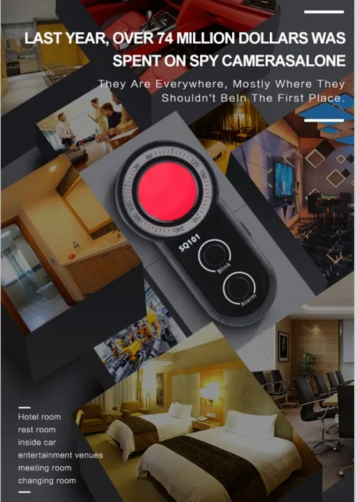 MINI SQ101 RF Signal Anti-spy Wave Full-Range Camera Scan Wireless Detector Finder Anti-surveillance Camera Detector Finder