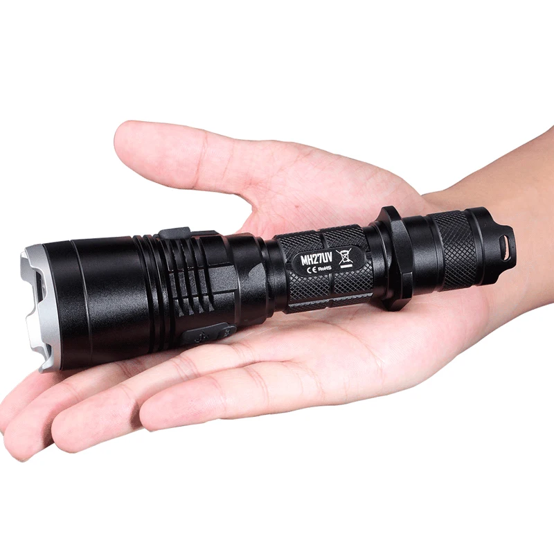 NITECORE MH27UV Tactical Flashlight CREE XP-L HI V3 365nm Red Blue UV Light USB Rechargeable max 1000 lumen Ultraviolet Torch