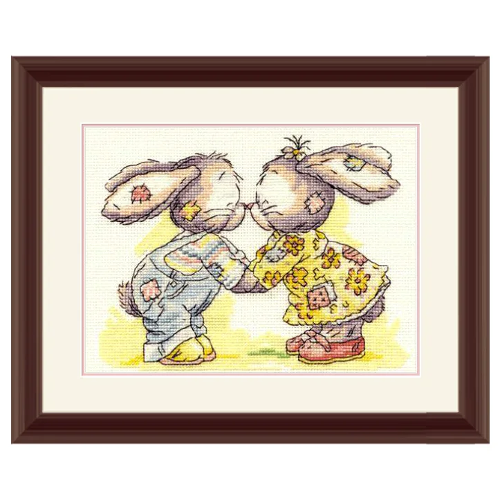 Precise Printing Fishxx Cross Stitch Kit T162 Cute Cartoon Intimate Rabbit Baby Children's Room Decoration Hand-embroidered