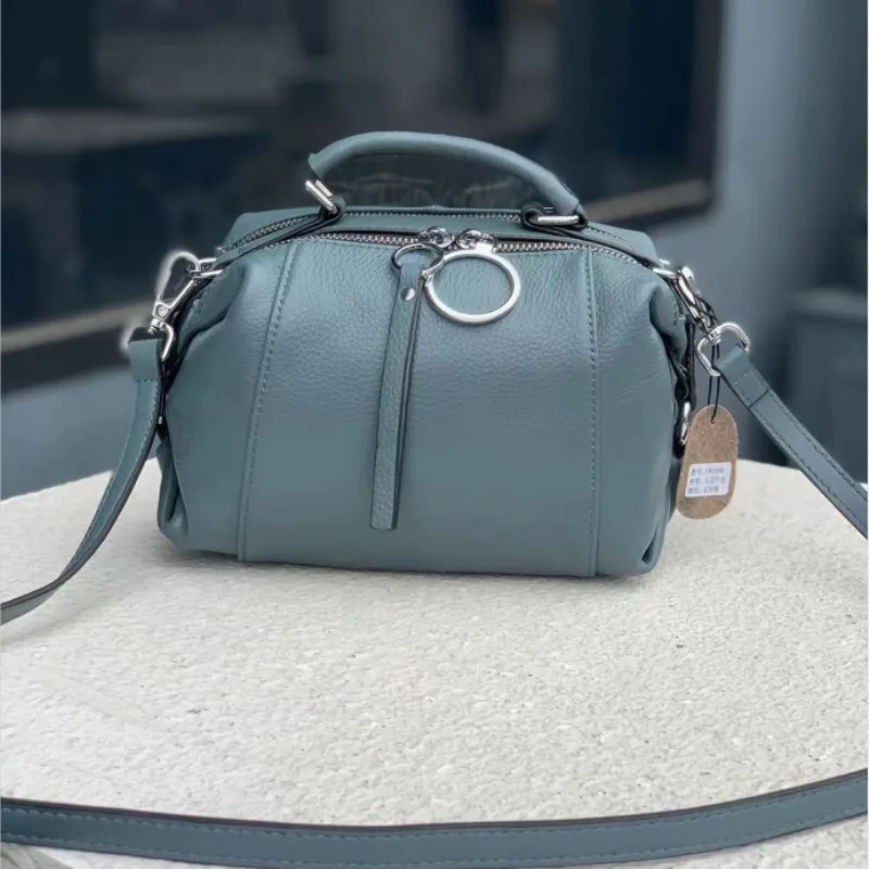 Imagem -03 - Macio Pequeno Genuíno Bolsa de Couro Elegante Moda Borla Feminina Bolsa de Ombro Grande Capacidade Simples Casual Feminina Crossbody Bolsa