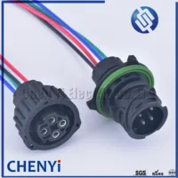 Conector del sensor de velocidad del odómetro A7 redondo de 4 pines y 2,5 mm Conector impermeable automático 1- 967402 -1 1- 967325 -1 con cable 18AWG de 15 cm para HOWO