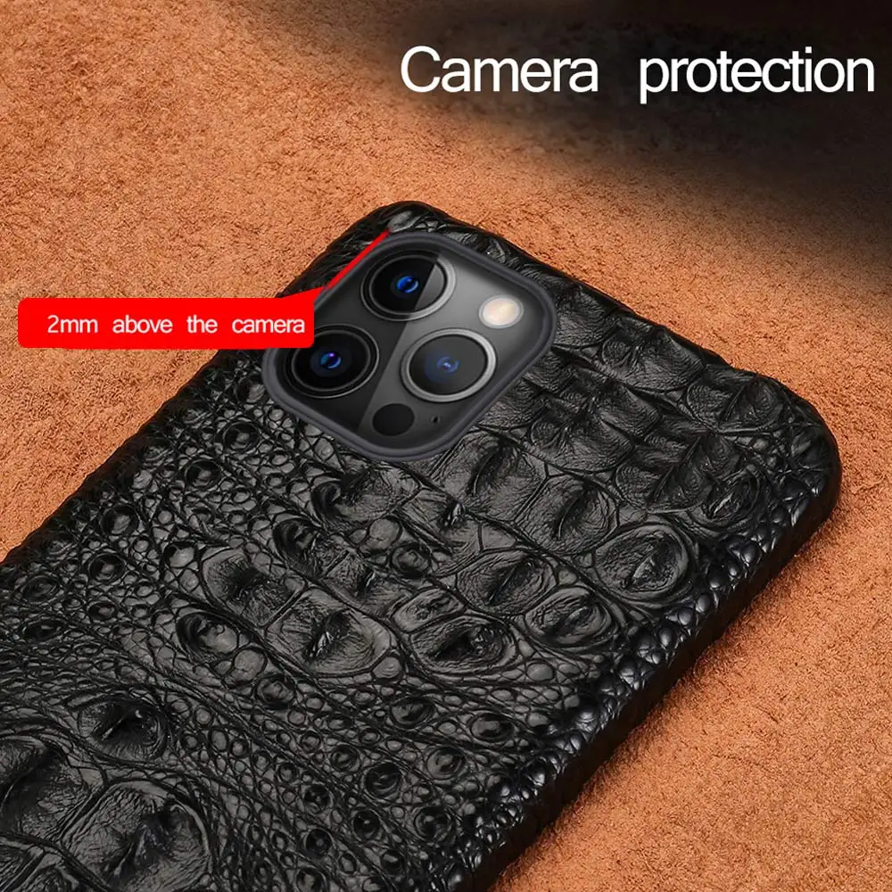 100% Genuine Crocodile Leather Phone Case For iPhone 17 Air 16 15 11 12 13 14 Pro Max 17Pro 16 Plus Luxury Shockproof Back Cover