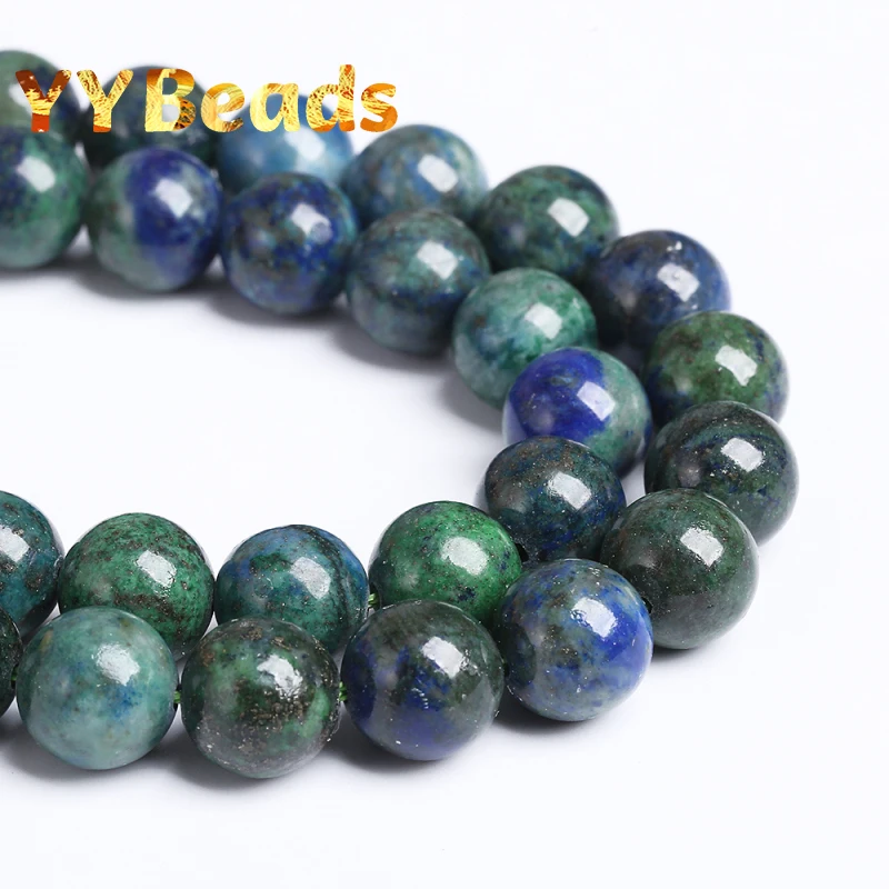 Natural Chrysocolla Azurite Stone Beads Phoenix Lapis Stone Round Loose Beads For Jewelry Making Bracelets Women Necklace 4-12mm