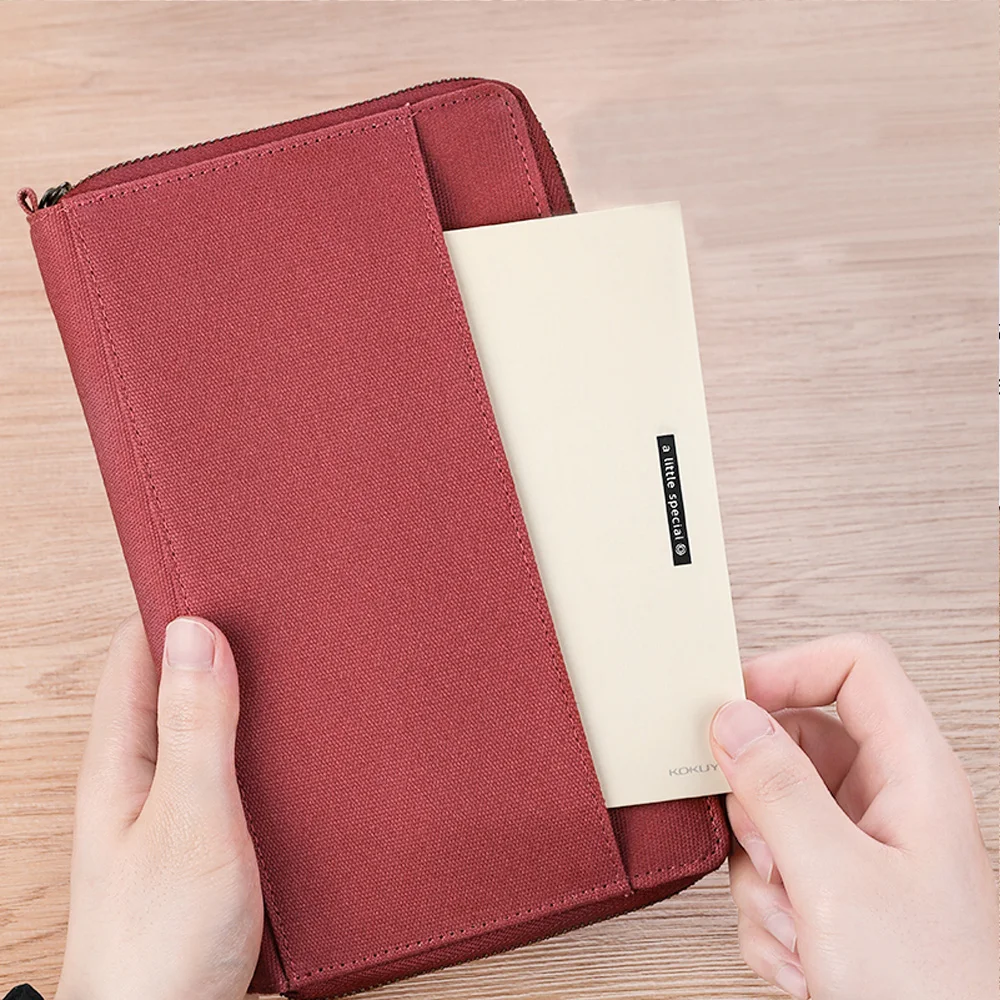 Japan KOKUYO Pencil Case One Meter New Pure TRAVEL Travel Storage Bag Portable Simple Passport Document Multi-Function